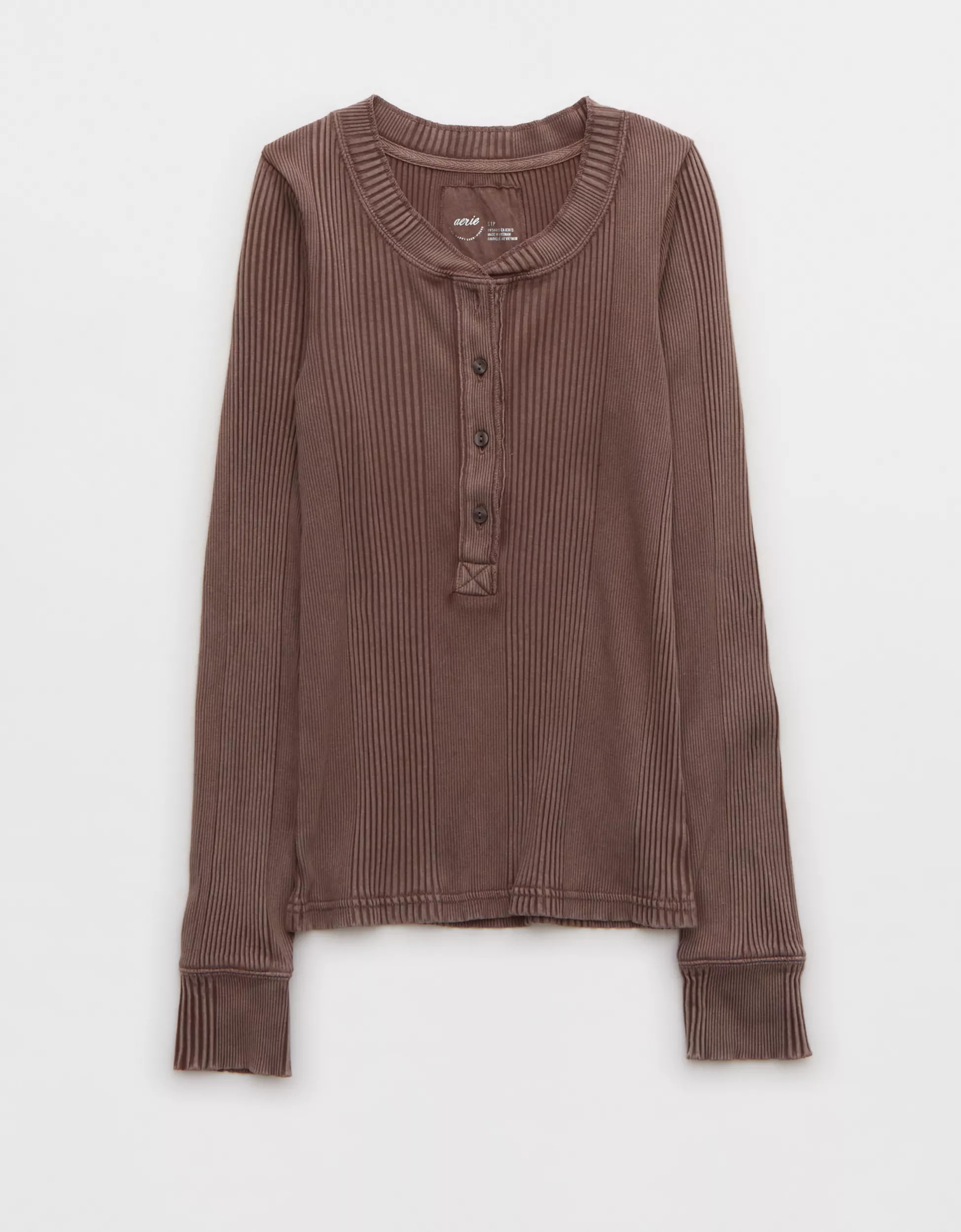 Aerie Road Trip Long Sleeve Henley T-Shirt | Aerie