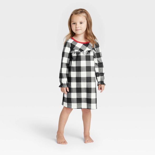 Toddler Holiday Buffalo Check Flannel Matching Family Pajama NightGown - Wondershop™ White | Target