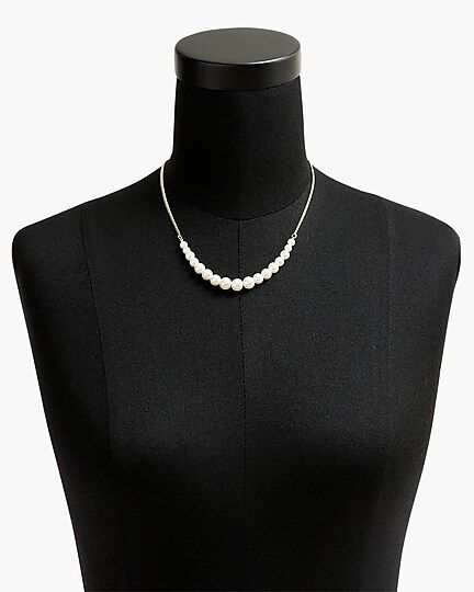 Gold necklace with row of pearls | J.Crew Factory
