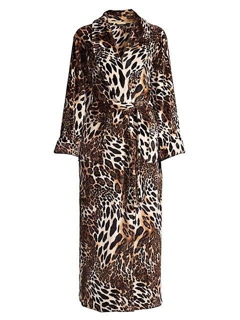 Chestnut Leopard Print Plush Robe | Saks Fifth Avenue