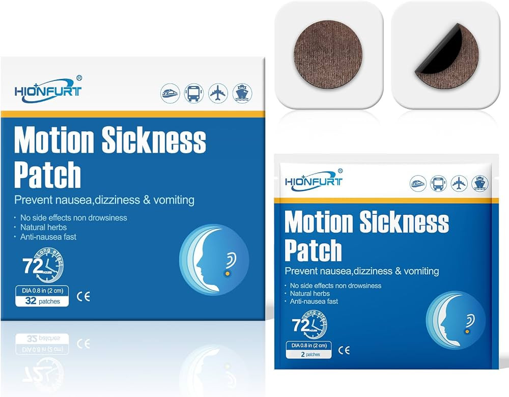 Hionfurt 32ct Motion Sickness Patches \u2013 Sea Sickness Patches for Cruise, Car, Airplane, and ... | Amazon (US)