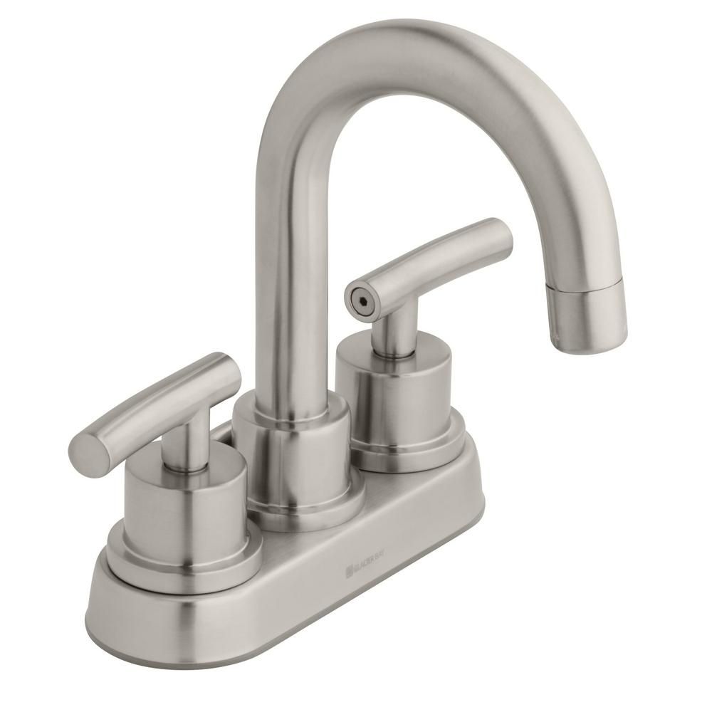 Dorset 4 in. Centerset 2-Handle High-Arc Bathroom Faucet in Brushed Nickel | The Home Depot