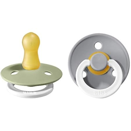 BIBS Colour Night Baby Pacifier 2-Pack | Made in Denmark | BPA Free Dummy Soother, Round Nipple. Nat | Amazon (US)