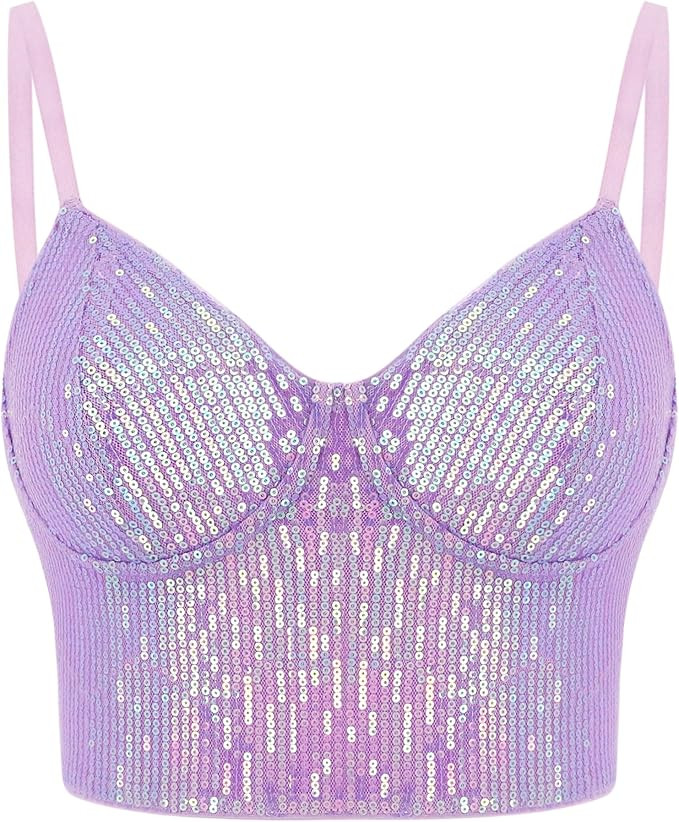 Erinaco Women's Rhinestone Diamond Tank Top Color Beaded Sling Tube Top Bustier Vest Crop Top Sex... | Amazon (US)