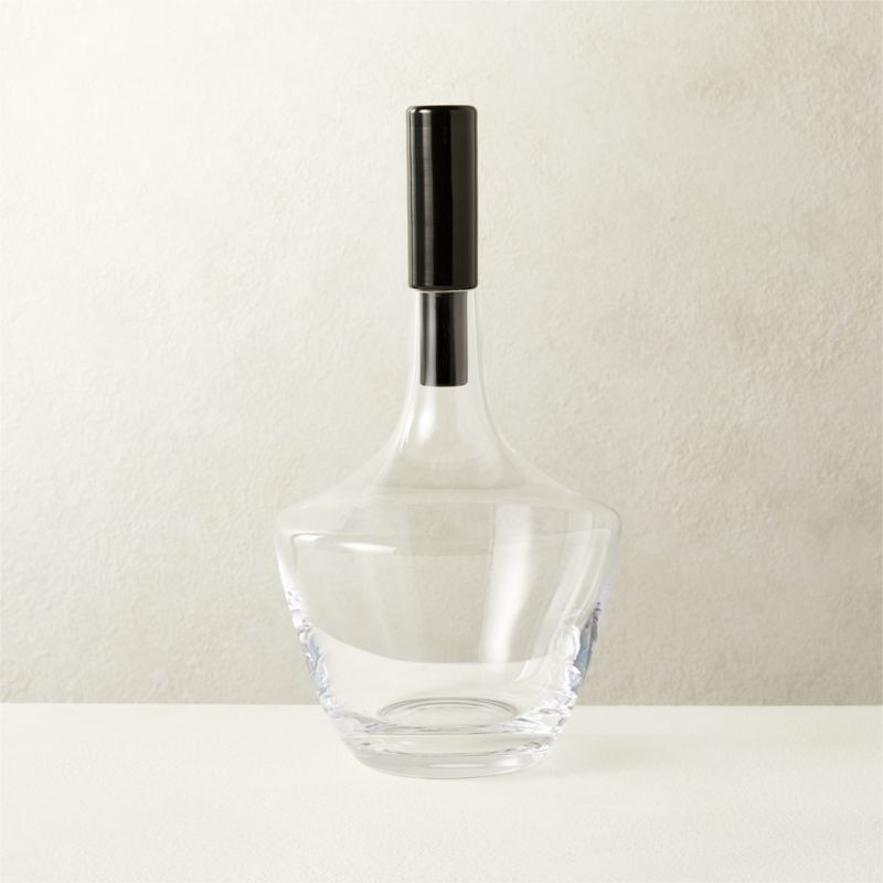 Dalton Glass Decanter with Black Stopper + Reviews | CB2 | CB2
