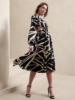 Twist-Front Midi Dress | Banana Republic Factory