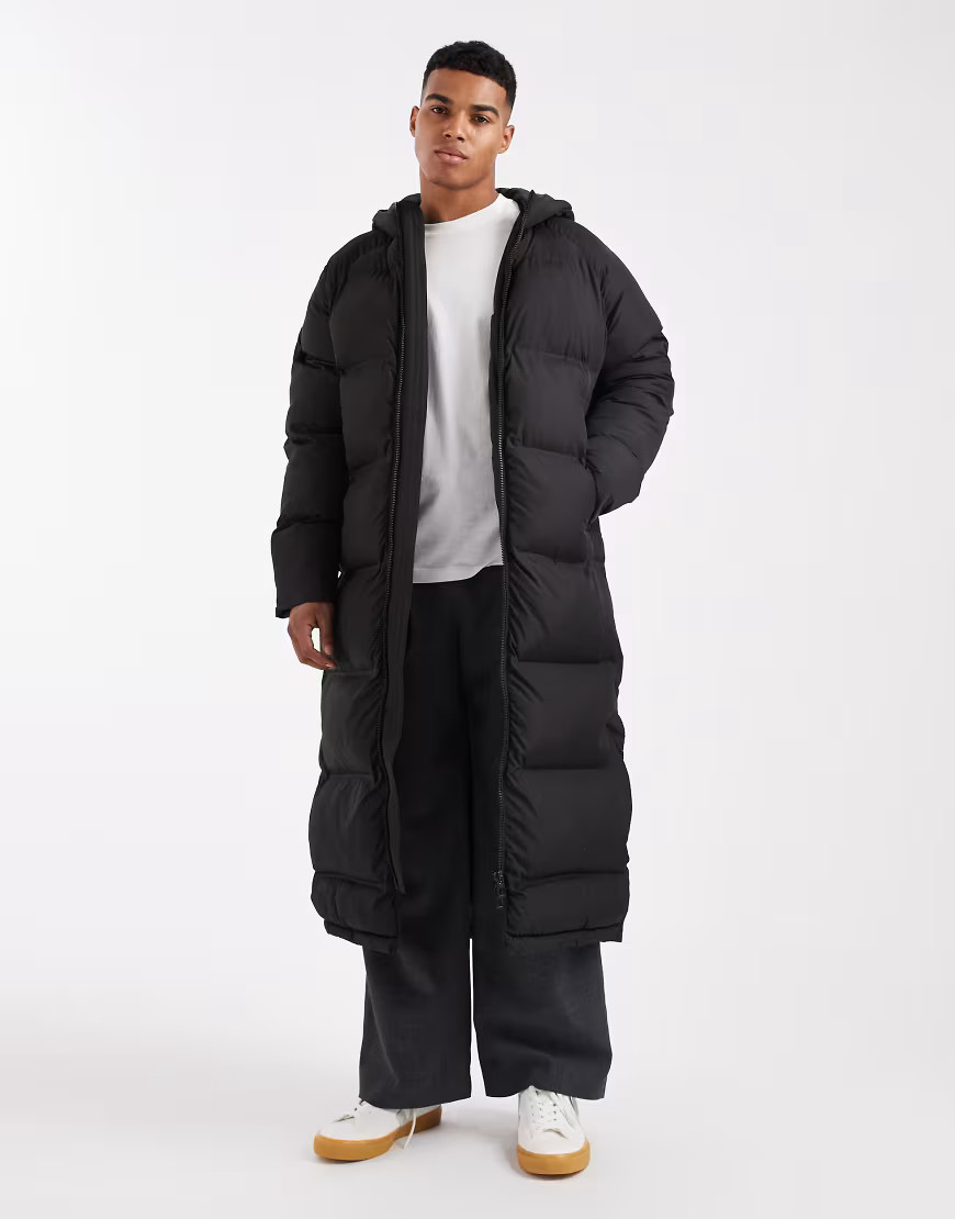 ASOS DESIGN longline puffer jacket-Black | ASOS (Global)