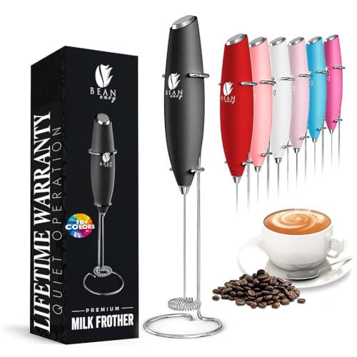 Bean Envy Milk Frother, Coffee Stirrers, Frother Wand, Milk Frother Handheld, Frother with stand, Hand Blender for Coffee, Lattes, Cappuccino, Matcha and Hot Chocolate – Kitchen Gifts - Black | Amazon (US)