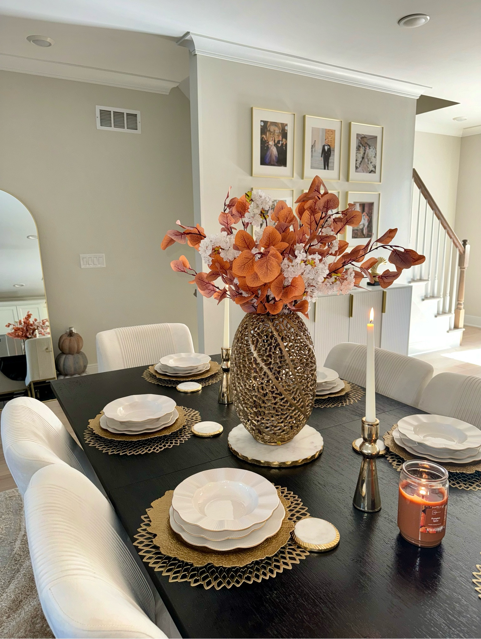 A pop of autumnal color on my dining table, orange eucalyptus blended with cherry blossoms 🍁🍂✨

#LTKHome #LTKStyleTip #LTKSeasonal