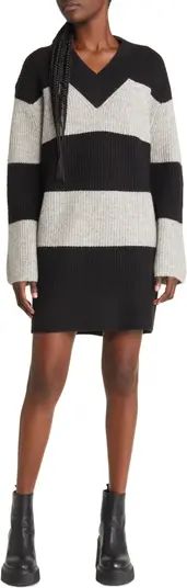 Topshop Women's Block Stripe Long Sleeve Sweater Dress | Nordstrom | Nordstrom