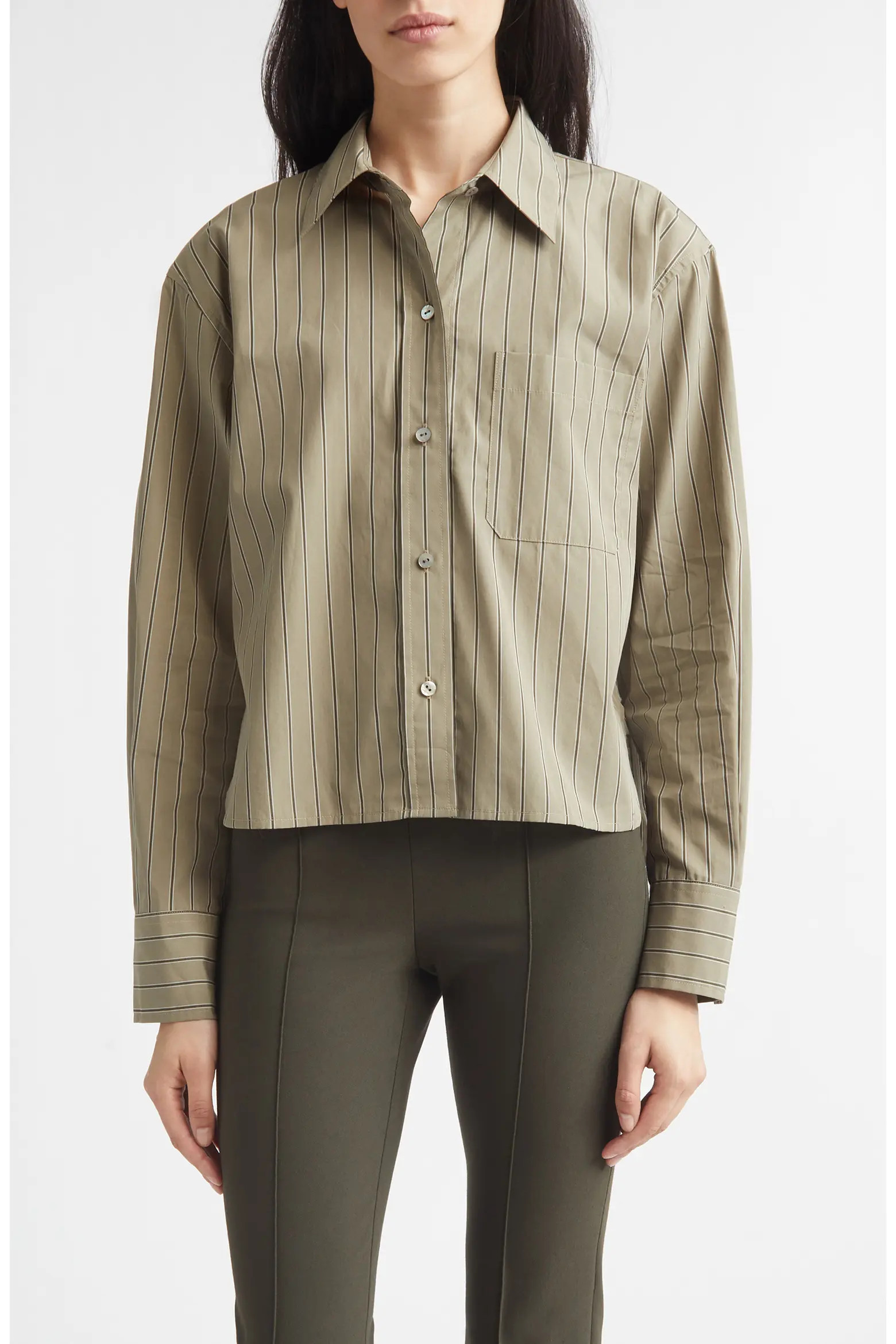 Stripe Crop Poplin Shirt (Women) | Nordstrom | Nordstrom
