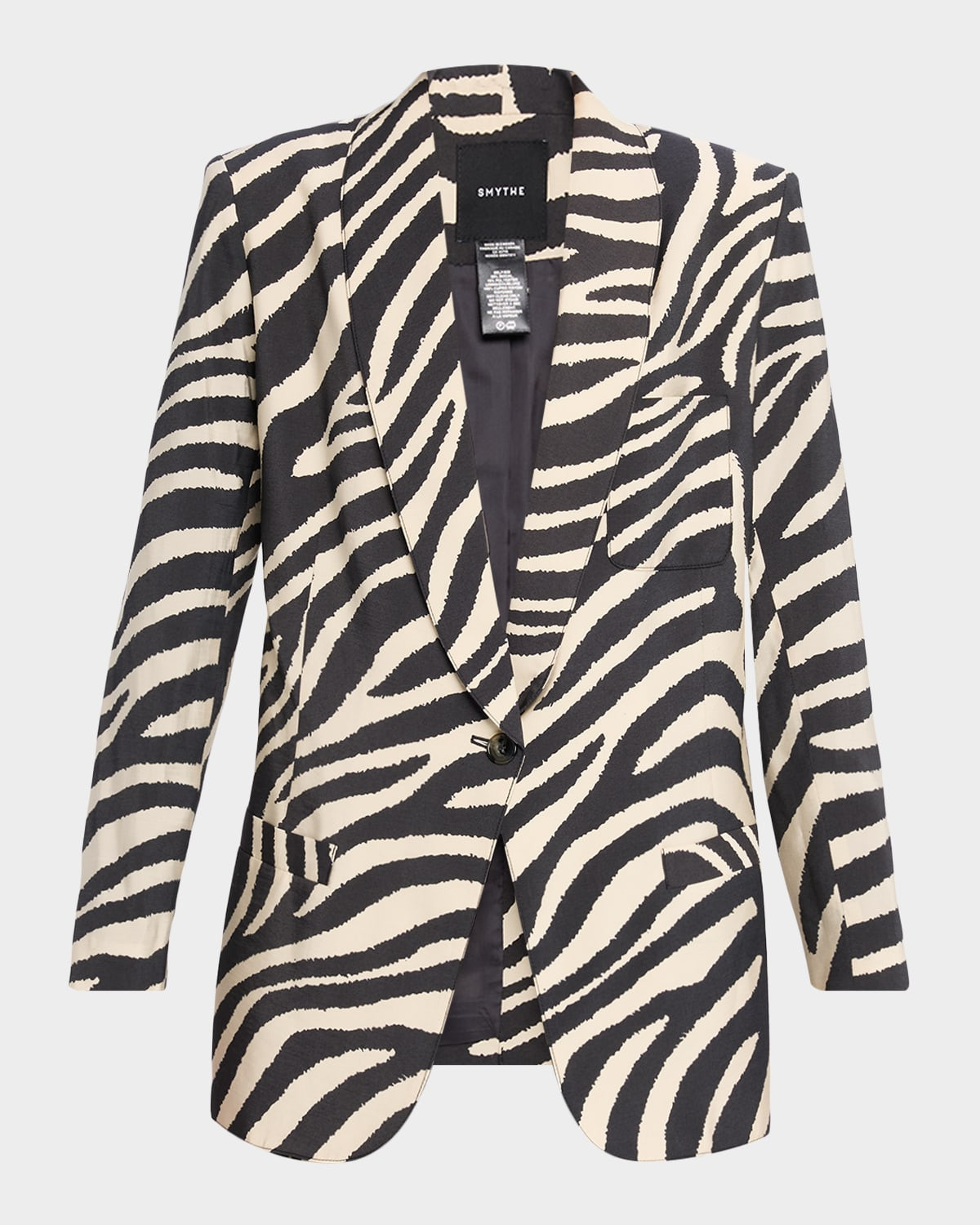 Zebra Shawl Collar Oversized Blazer | Neiman Marcus