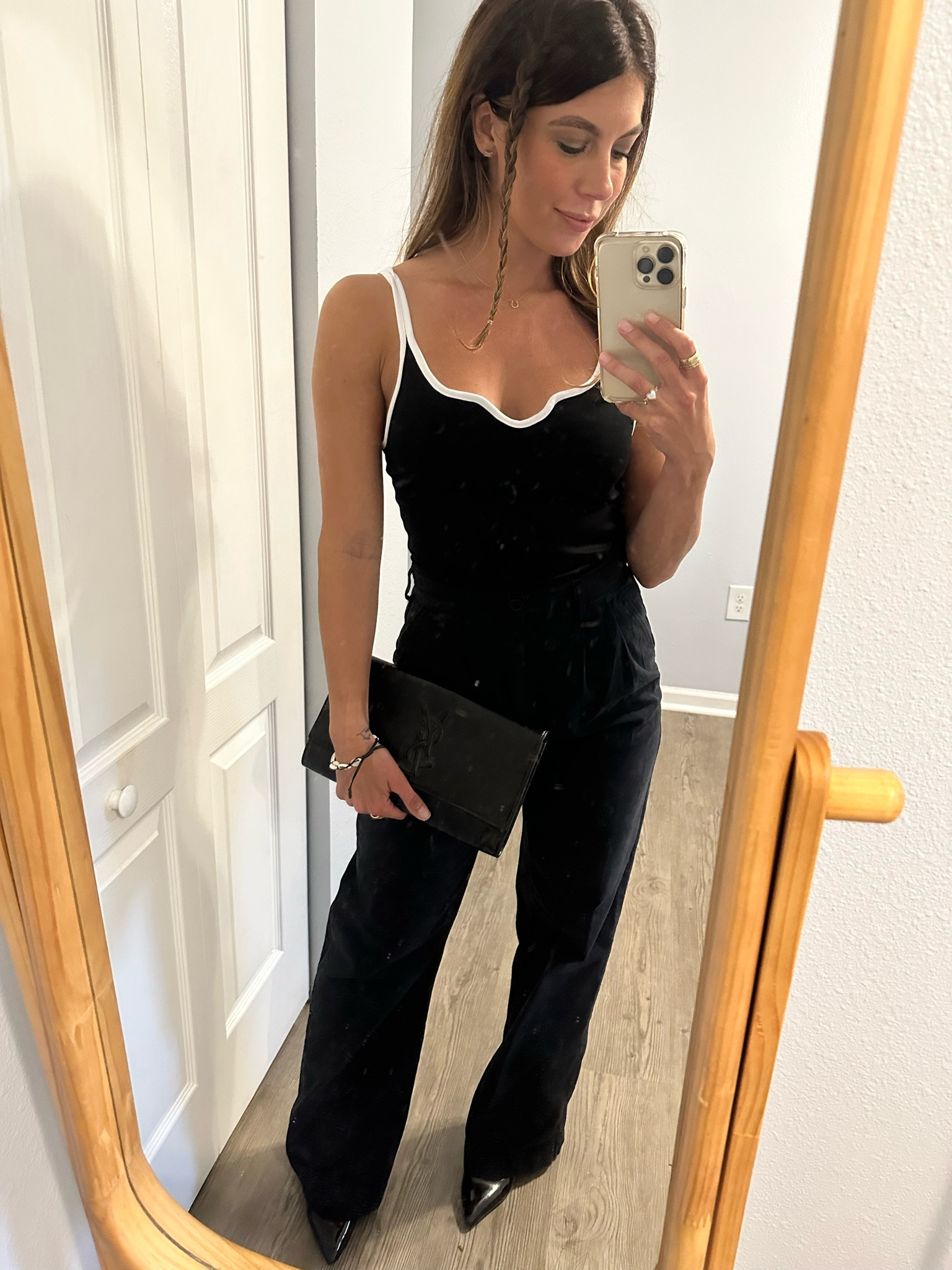 Kept it simple and chic in all black and a pop of white! This mango tank runs a little large especially in the length of the straps. I’m wearing an XS and could def use an XXS if they had it! 

#LTKstyletip #LTKunder50 #LTKFind
