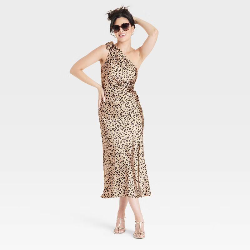 Women's One Shoulder Midi Bodycon Dress - A New Day™ | Target