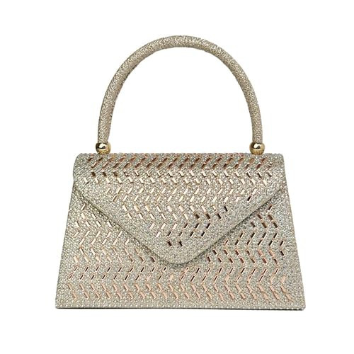 Evening Bags for Women Formal, Rhinestone Clutch, Wedding Party Glitter Purse, Cocktail Party Prom Handbag(Champagne) | Amazon (US)