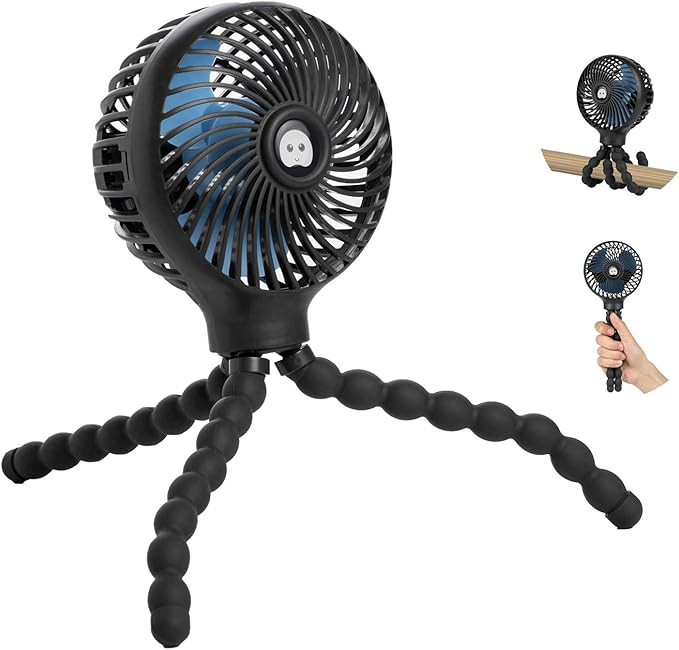 Mini Baby Stroller Fan, Handheld Personal Portable Fan with Flexible Tripod for Stroller Student ... | Amazon (US)