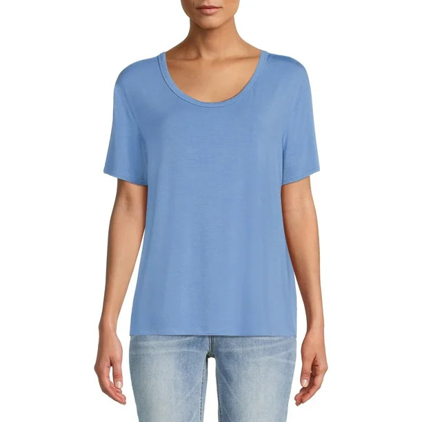 Time and Tru Women's Washed Scoop Neck | Walmart (US)