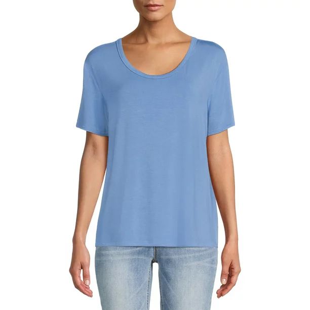 Time and Tru Women's Washed Scoop Neck | Walmart (US)