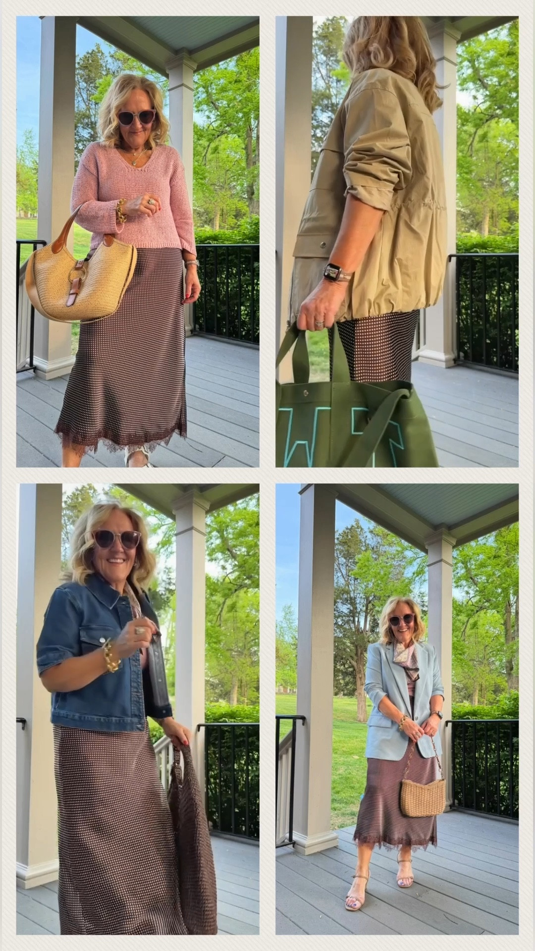 Loft skirts so many ways to wear them with the trending lace trim! To work, for casual everyday, for lunch, for showers. I life skirts because of the endless possibilities. 
Wearing a medium petite in the skirt. 
Medium in the tops sweaters and jackets. 
I’ll link as much as I can! Some items will be in separate LTK posts  

#LTKSaleAlert #LTKOver40 #LTKMothersDay