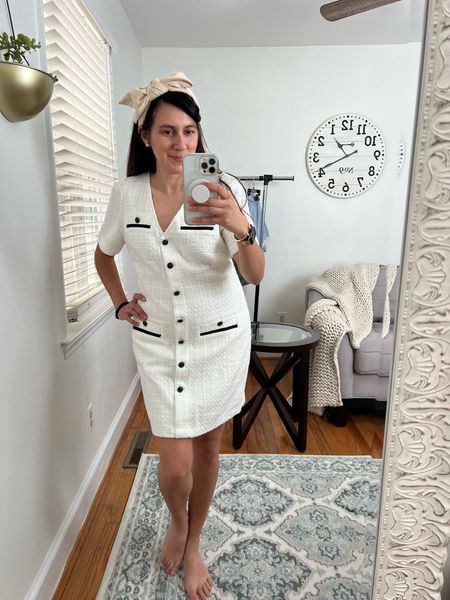 This dress is everything and I may wear it to an event I have coming up. It gives Jackie O vibes tweed dress with pockets, loft fashion BrandiKimberlyStyle workeesr

#LTKSeasonal #LTKover40 #LTKstyletip