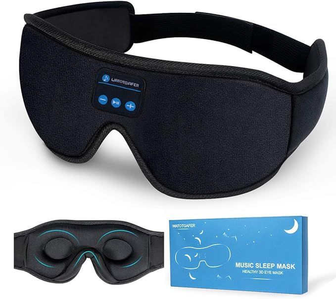 Sleep Headphones, Bluetooth 5.0 Wireless 3D Eye Mask, WATOTGAFER Sleeping Headphones for Side Sle... | Amazon (US)