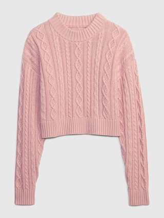 Gap × LoveShackFancy Cable-Knit Cropped Sweater | Gap (US)