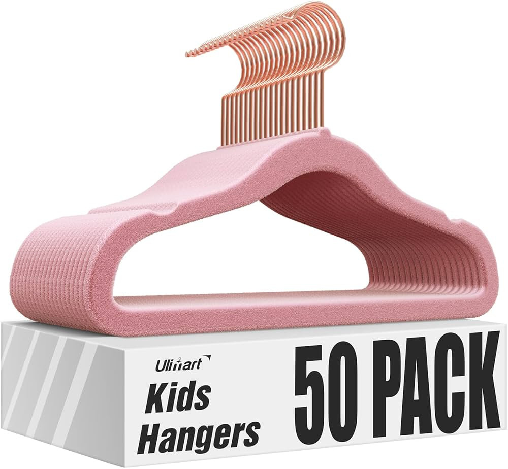 Ulimart Kids Hangers - 14 Inch 50 Pack - Kids Velvet Hangers Ideal for Everyday Standard Use,Baby... | Amazon (US)