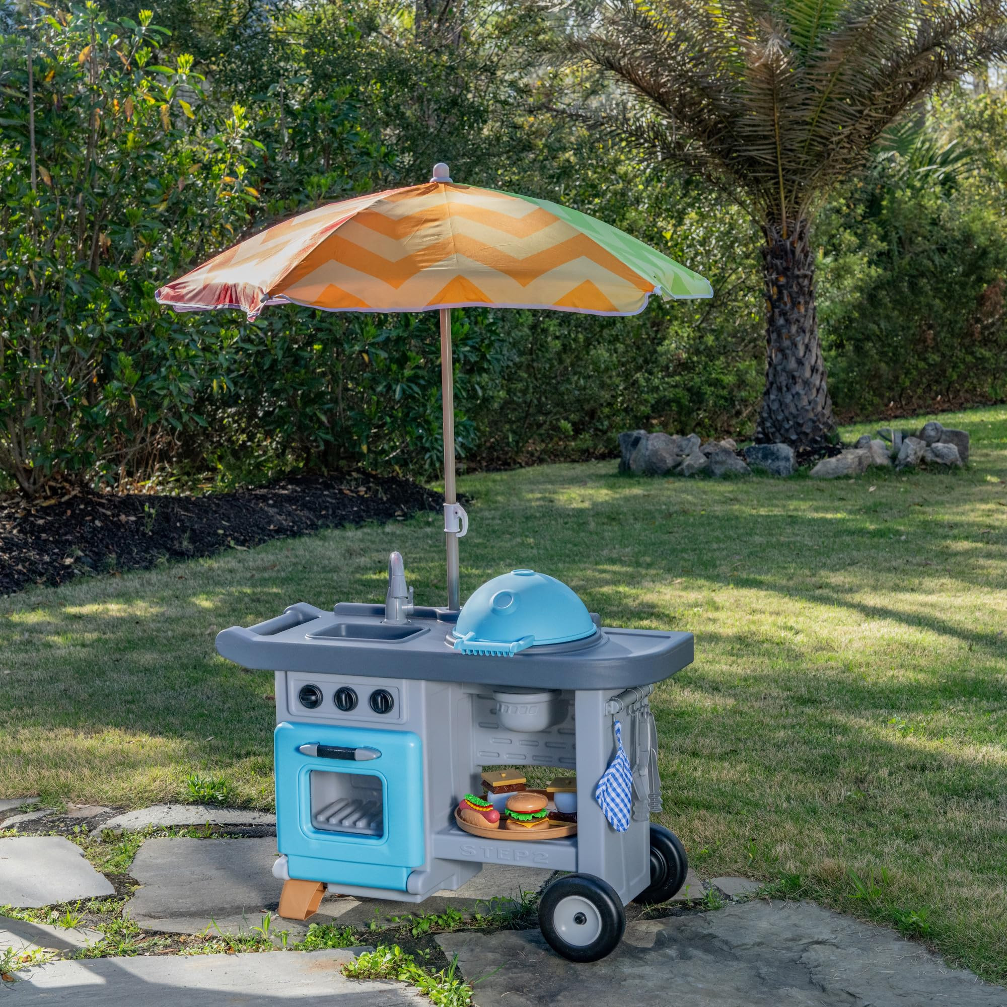 Step2 Grill & Go BBQ Cart with Lights and Sounds for Kids, Play Toy for Toddlers Ages 3+ Years Ol... | Amazon (US)