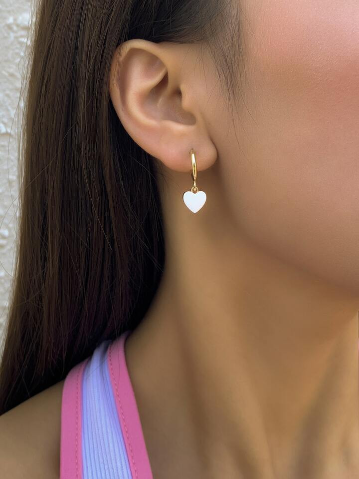 Heart Charm Earrings | SHEIN USA | SHEIN