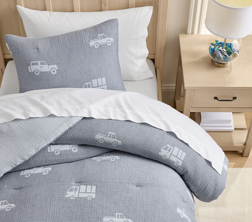 Reversible Trucks Comforter &amp; Shams | Pottery Barn Kids