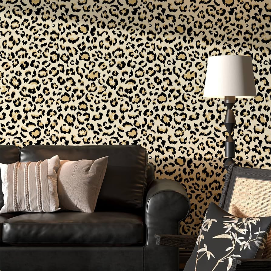 Naphite Leopard Wallpaper Cheetah Print Self Adhesive Wallpaper 78.7inL17.3inW Vintage Contact Pa... | Amazon (US)