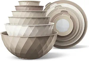 COOK WITH COLOR Mixing Bowls with Lids - 12 Piece Plastic Nesting Bowls Set includes 6 Prep Bowls... | Amazon (US)