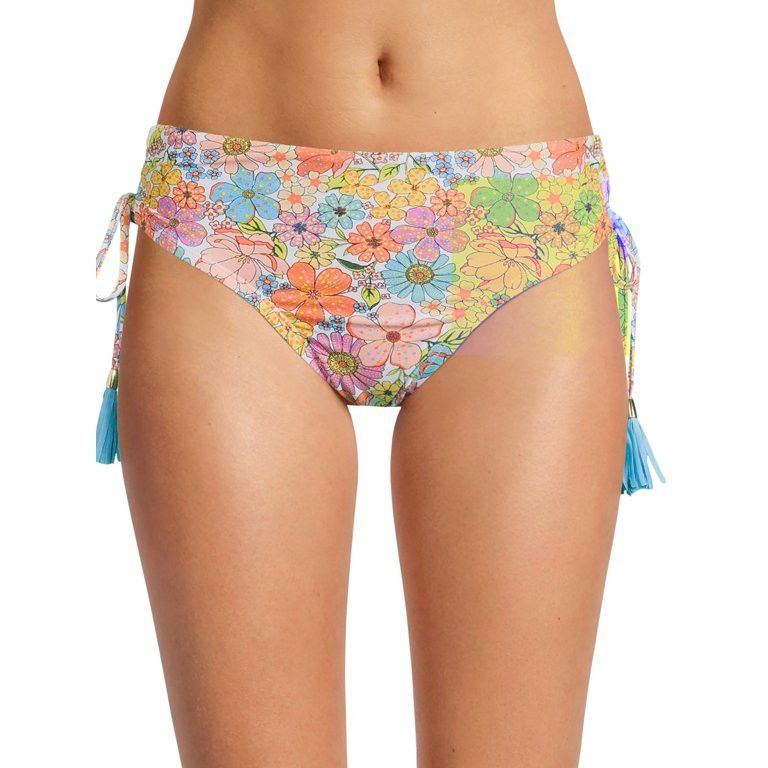 Time and Tru Women's Printed Side Tie Swimsuit Bottoms, Walmart Swim, Walmart Bikini, Beach OOTD | Walmart (US)