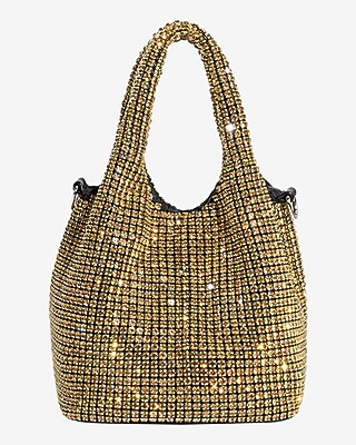 Melie Bianco Thea Gold Small Crystal Top Handle Bag | Express