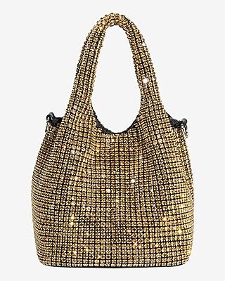 Melie Bianco Thea Gold Small Crystal Top Handle Bag | Express