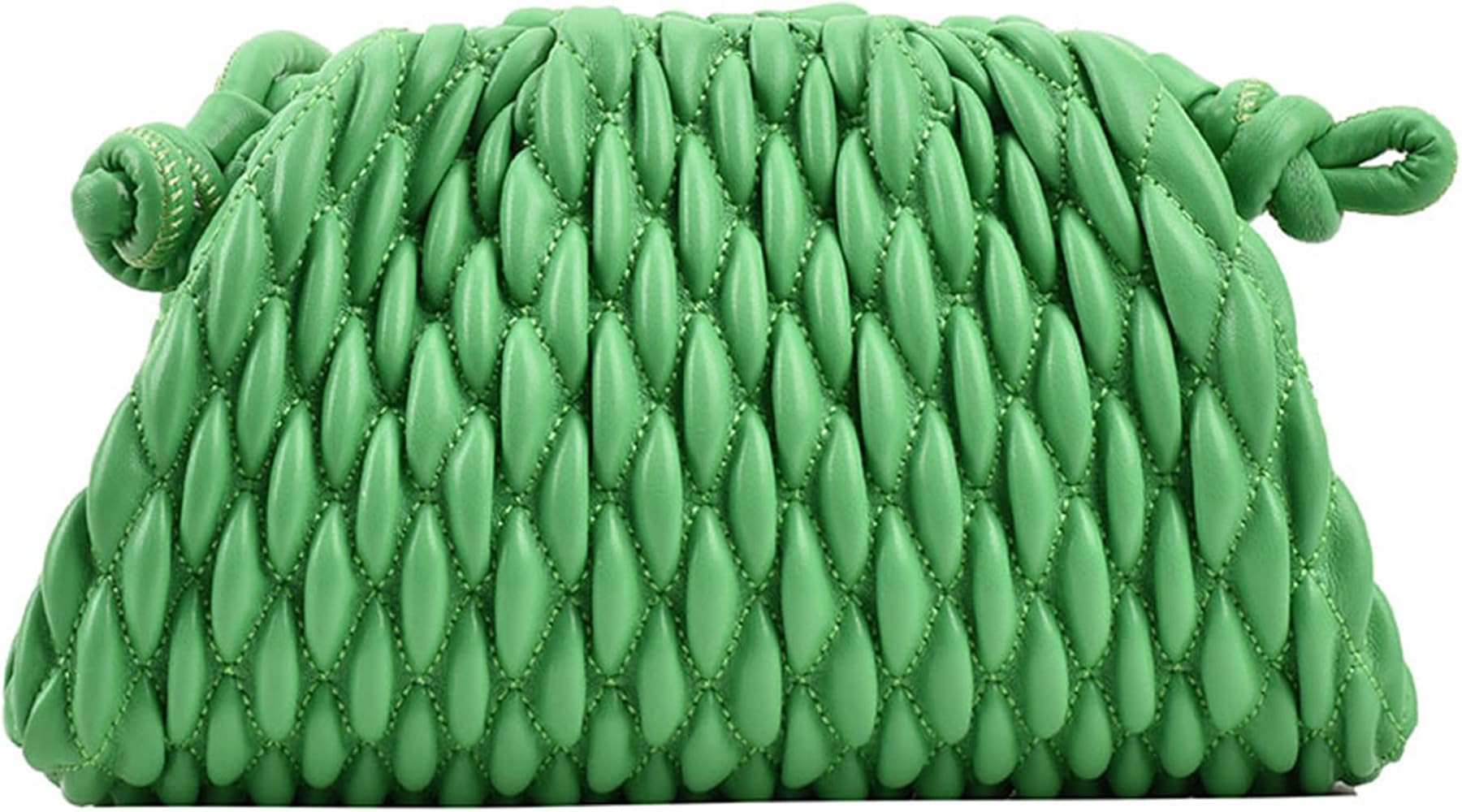 Quilted Clutch Handbag Dumpling Bag for Women Cloud Purse Ruched Bag Handmade Leather Hobo Bag | Amazon (US)