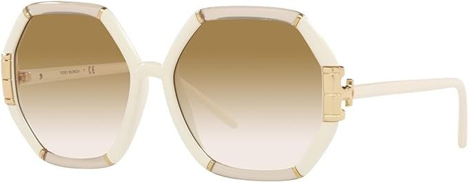 Sunglasses Tory Burch TY 9072 U 189913 Transparent Beige/Ivory | Amazon (US)