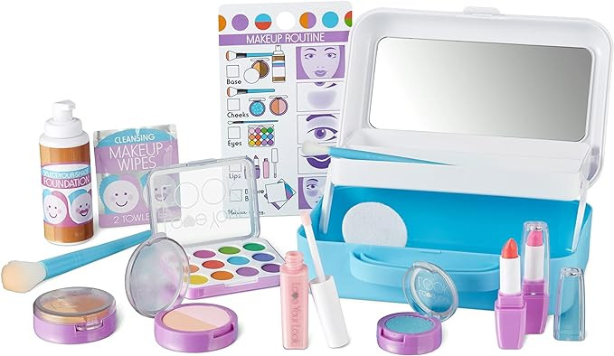 Melissa & Doug Love Your Look Pretend Makeup Kit (16 pcs) – Kids Vanity Set with Realistic Acce... | Amazon (US)