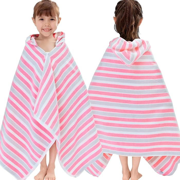 VOOVA & MOVAS Hooded Towels for Kids - 100% Cotton (3-10Years) - Quick Dry Absorbent Lightweight ... | Amazon (US)
