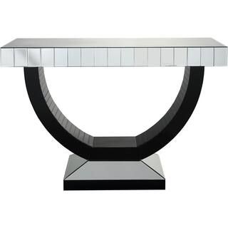 Camden Isle Harris 48 in. Black Rectangle Mirrored Glass Console Table | The Home Depot