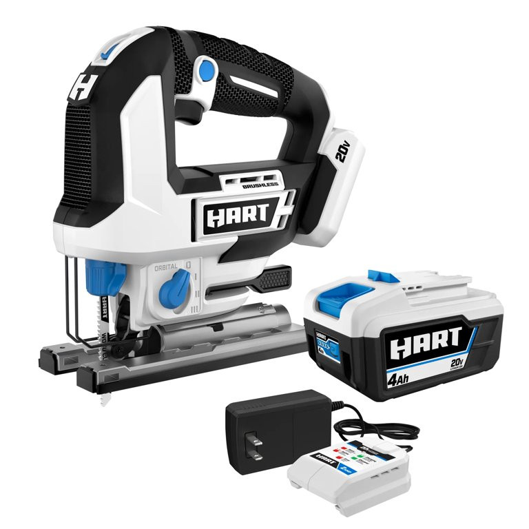 HART 20-Volt Brushless Orbital Jig Saw with 4Ah Battery and Charger Starter Kit Bundle | Walmart (US)