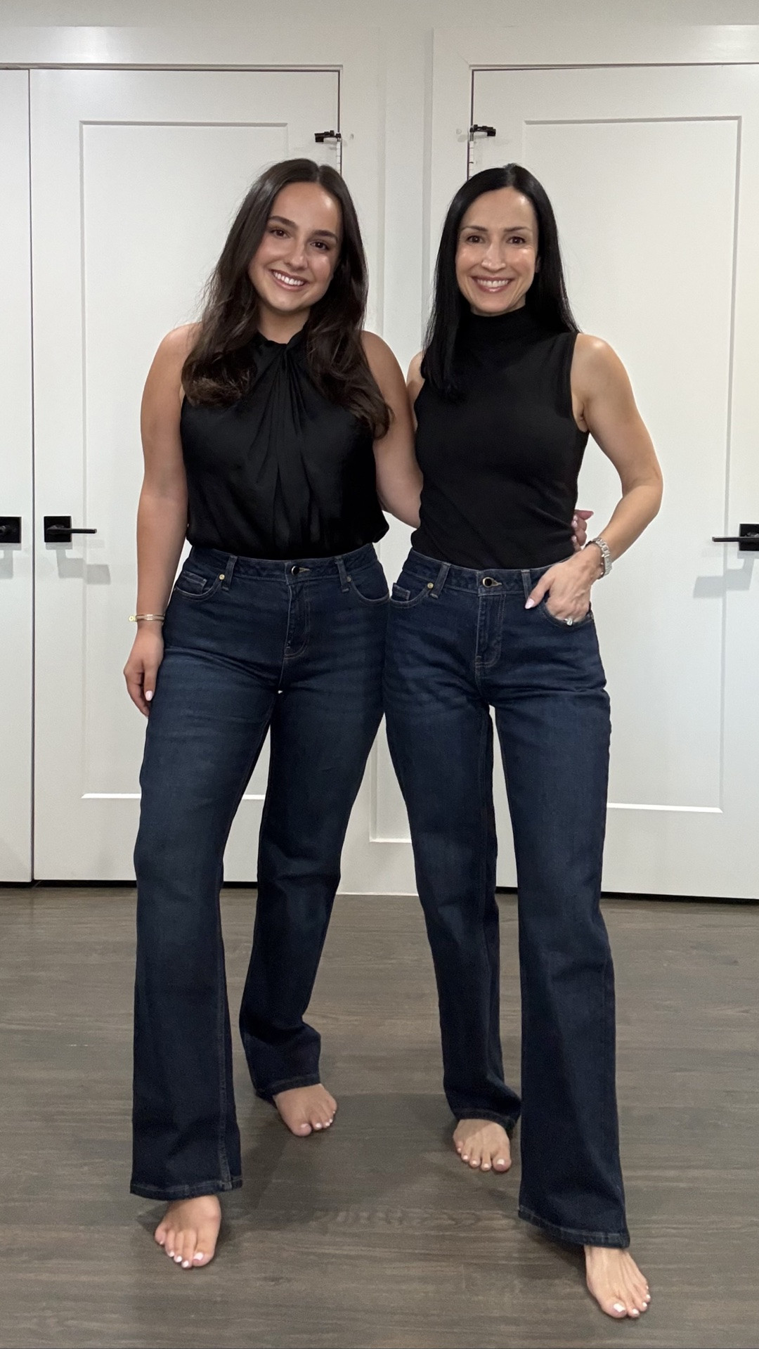 The khaite-ish Walmart $30 Jean, mom daughter try on! Honestly, a great look for less version, run slightly big wearing size sizes 0 and 4

#LTKOver40 #LTKPetite #LTKSaleAlert
