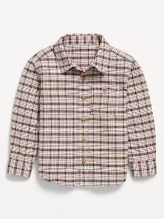 Long-Sleeve Plaid Pocket Shirt for Baby | Old Navy (US)