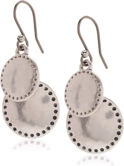 Lucky Brand Women's Double Drop Earring, Silver, One Size | Amazon (US)