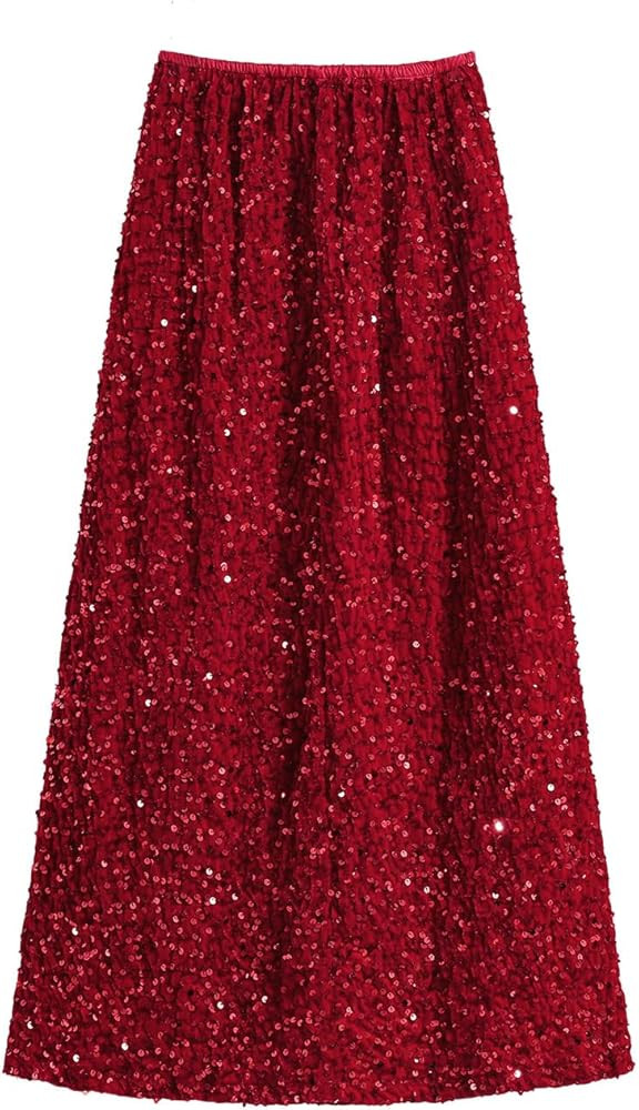 Glitter Skirts for Women Sequin Long Skirts for Girls Party Dresses | Amazon (US)