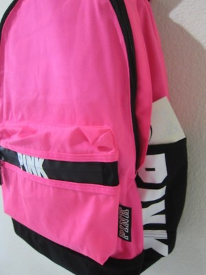 Victoria Secret HOT PINK NEON BLACK WHITE CAMPUS CARRYON BACKPACK BOOK BAG LARGE  | eBay | eBay US