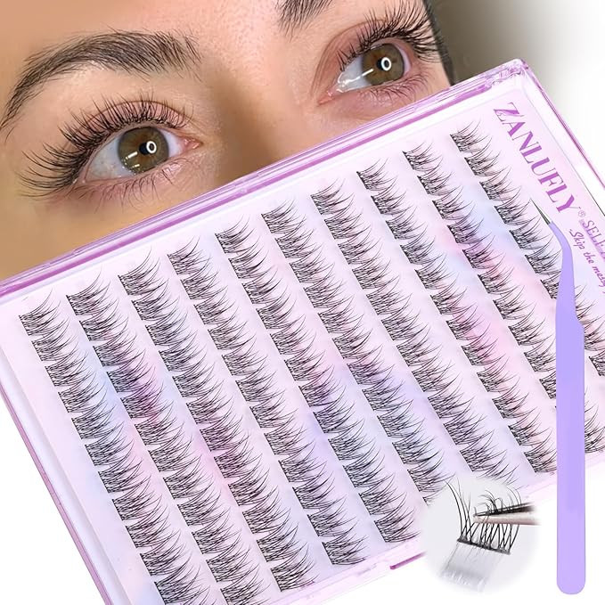 Self Adhesive Lash Clusters Natural No Glue Individual Lashes Wispy Self Adhesive Eyelash Cluster... | Amazon (US)