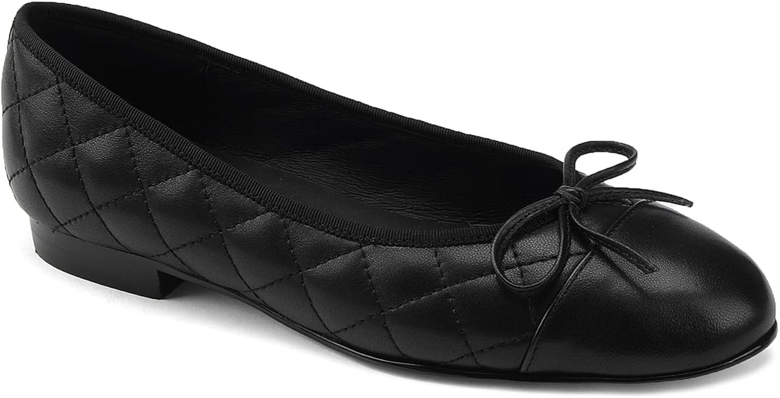 Women Cap Toe Bow Flats Two Tone Slip On Ballet Flats Comfort Closed Round Toe Flats Colorblock 1 In | Amazon (US)