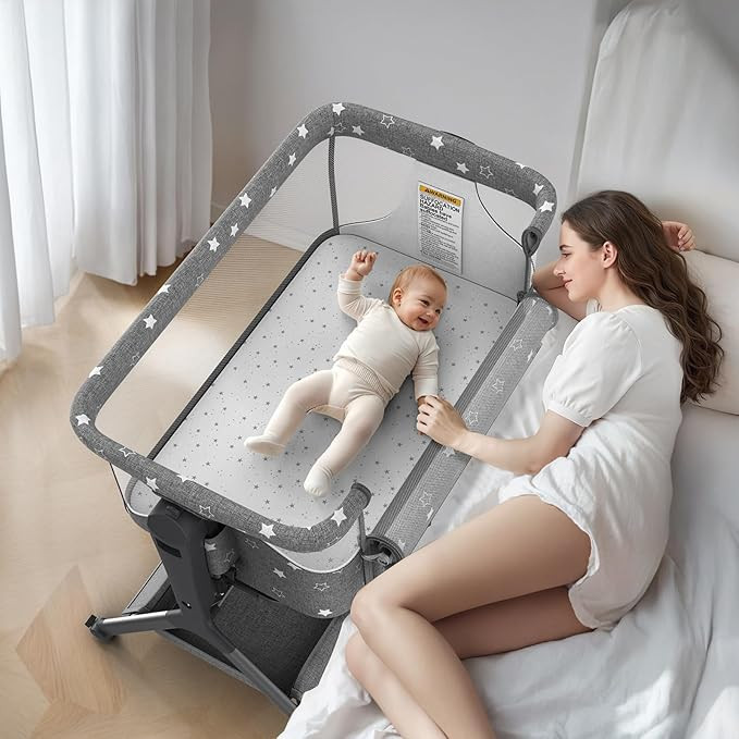 3 in 1 Baby Bassinet, Rocking Bassinet Bedside Sleeper with Comfy Mattress and Breathable Mesh, 6... | Amazon (US)