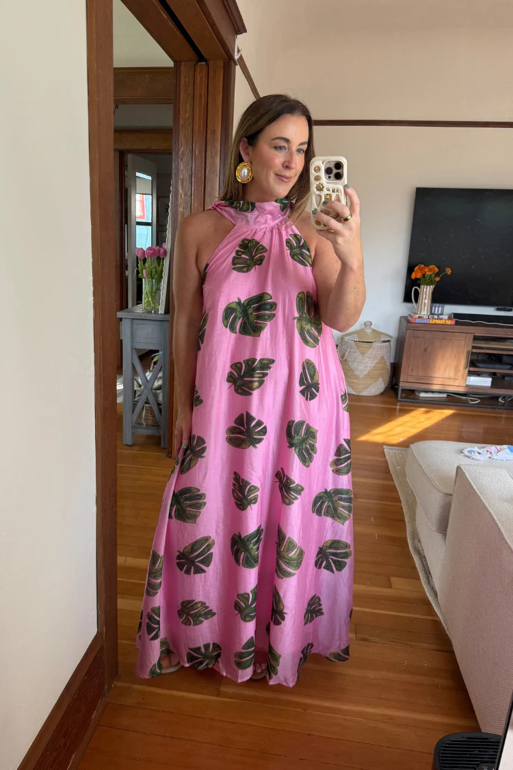 Tulum Nights Pink Palm Maxi Dress | Confête